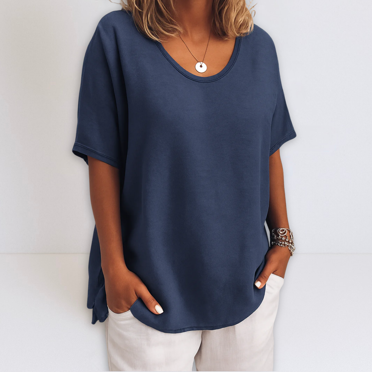Dames Oversized Blouse V-hals Losse Pasvorm