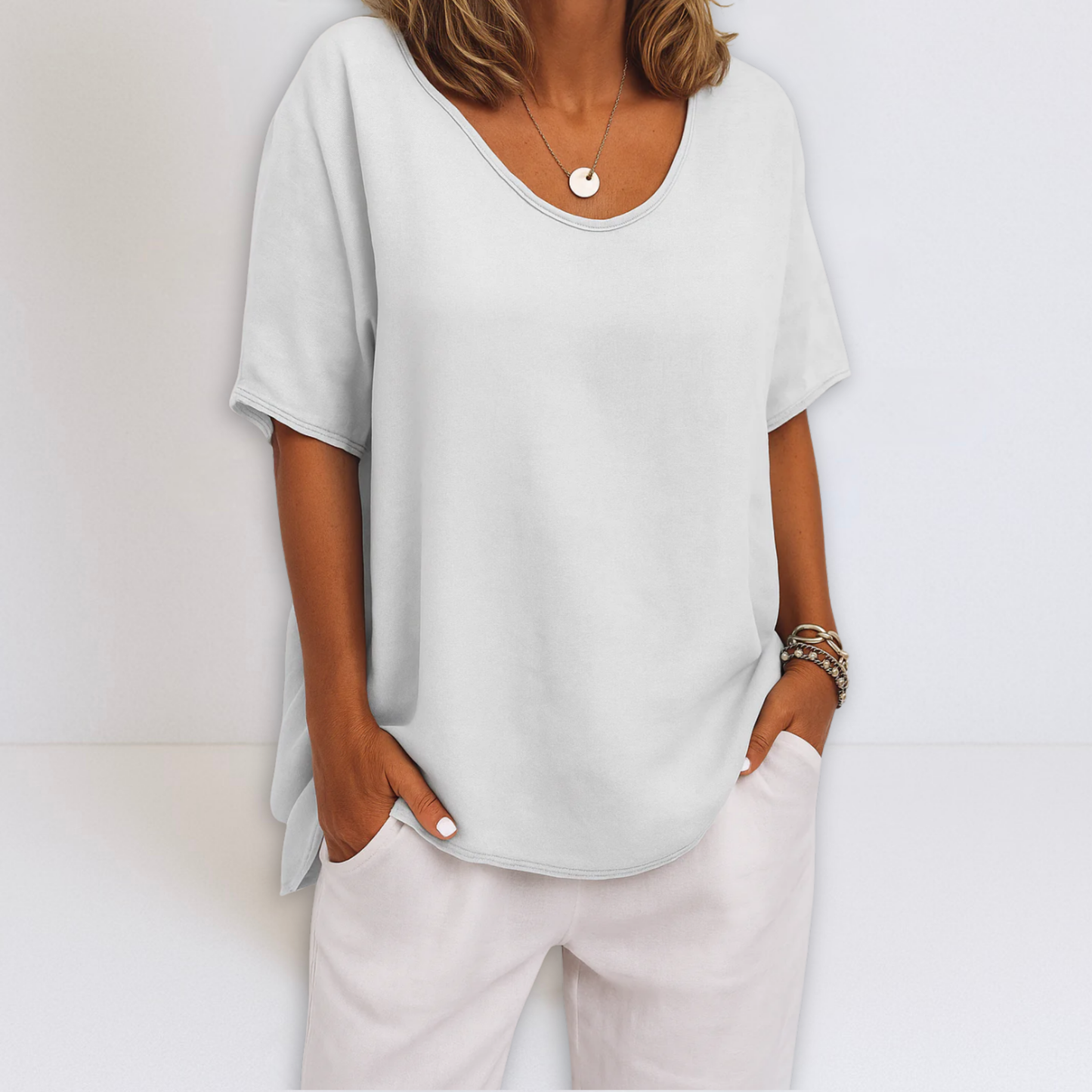 Dames Blouse Oversized Pasvorm V-hals