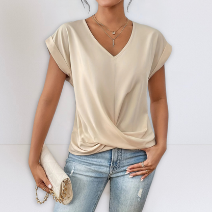 Dames Met Twist V-hals Slim Fit