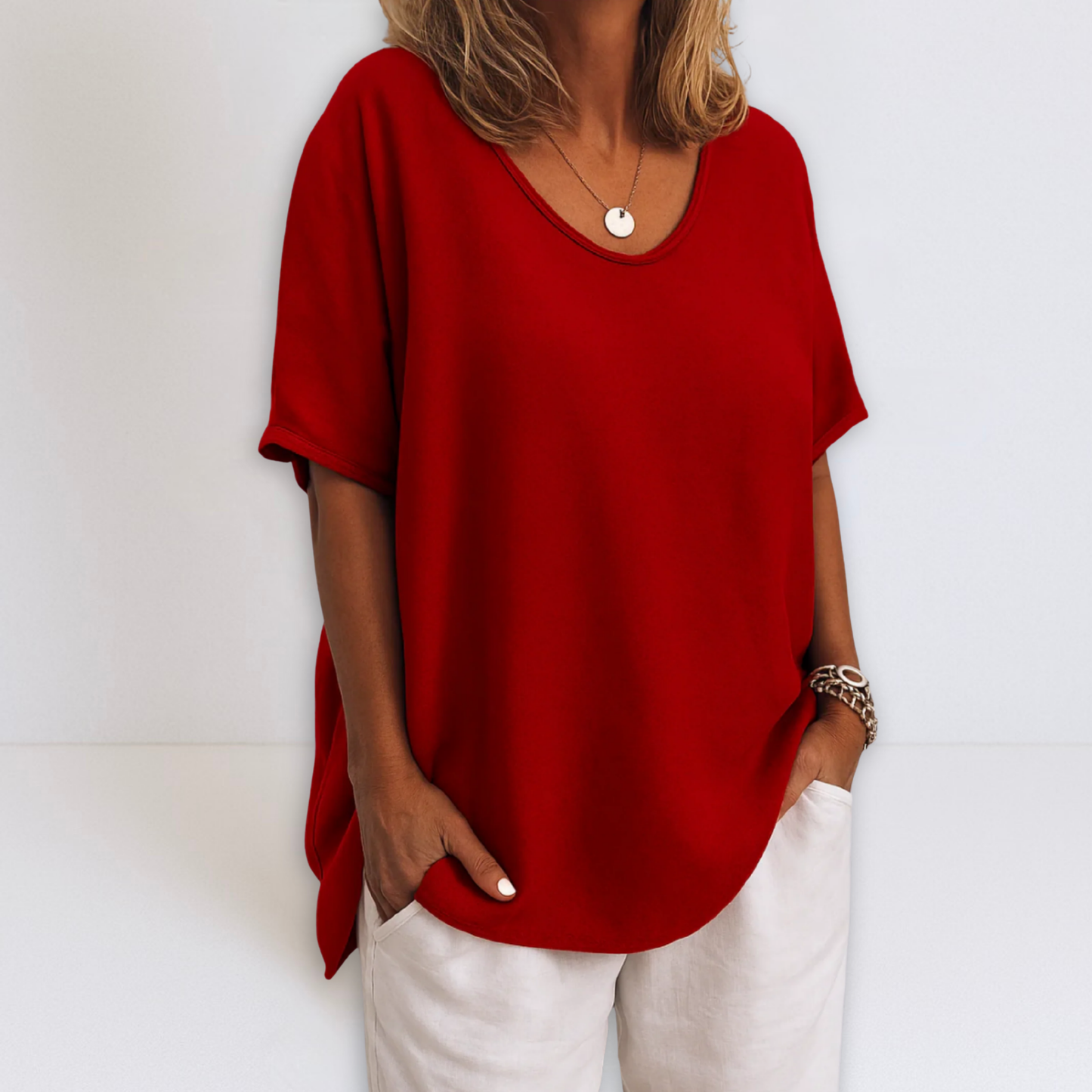 Dames Blouse Oversized Pasvorm V-hals