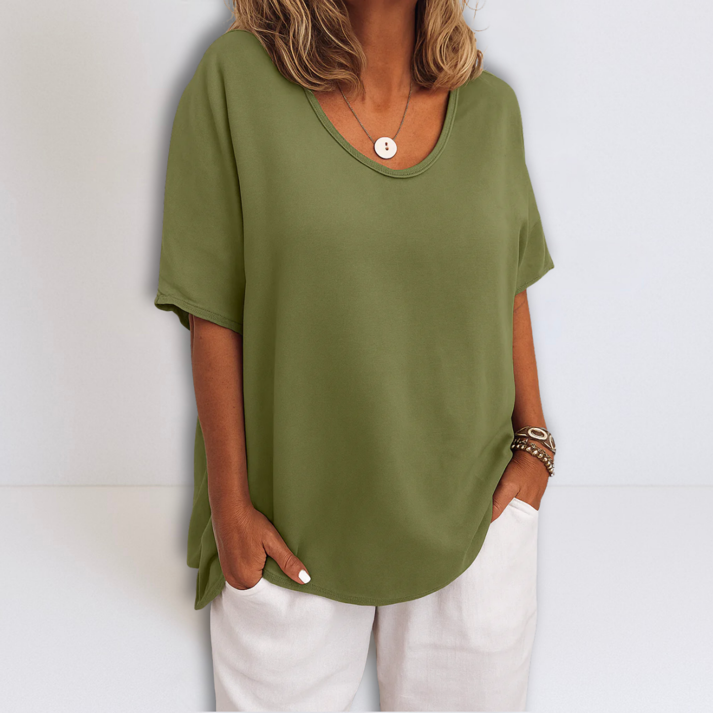 Dames Blouse Oversized Pasvorm V-hals