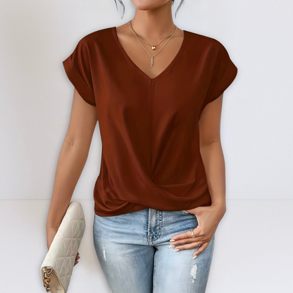 Dames Met Twist V-hals Slim Fit