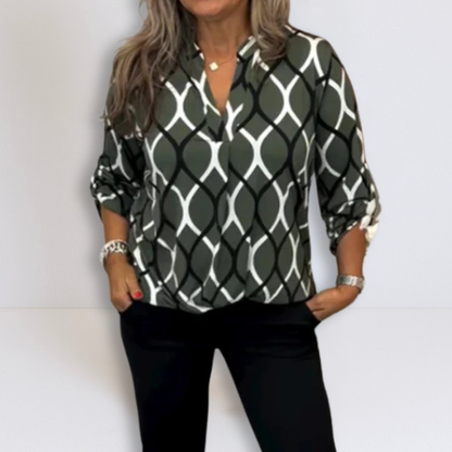 Dames Blouse Casual Lange Mouw Comfortabele Pasvorm - StudioMarella