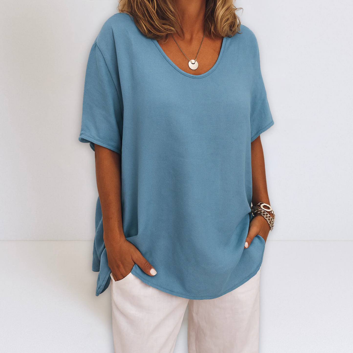 Dames Blouse Oversized Pasvorm V-hals