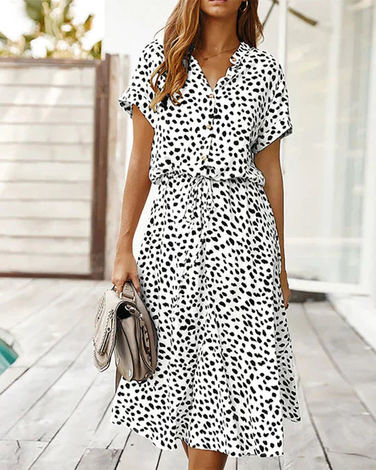 Midi Jurk Elegante met Stippenpatroon