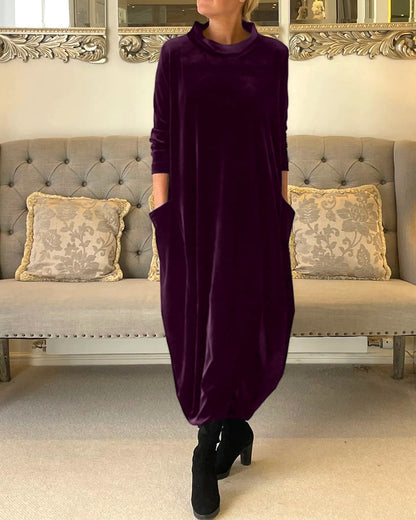 Damesjurk Lange Mouwen Velvet Comfortabel Herfstjurk