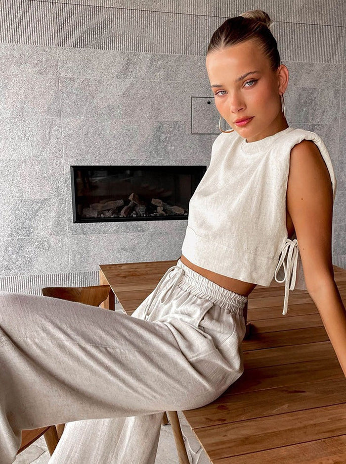 Zomer Setje Cropped Top Wijde Broek