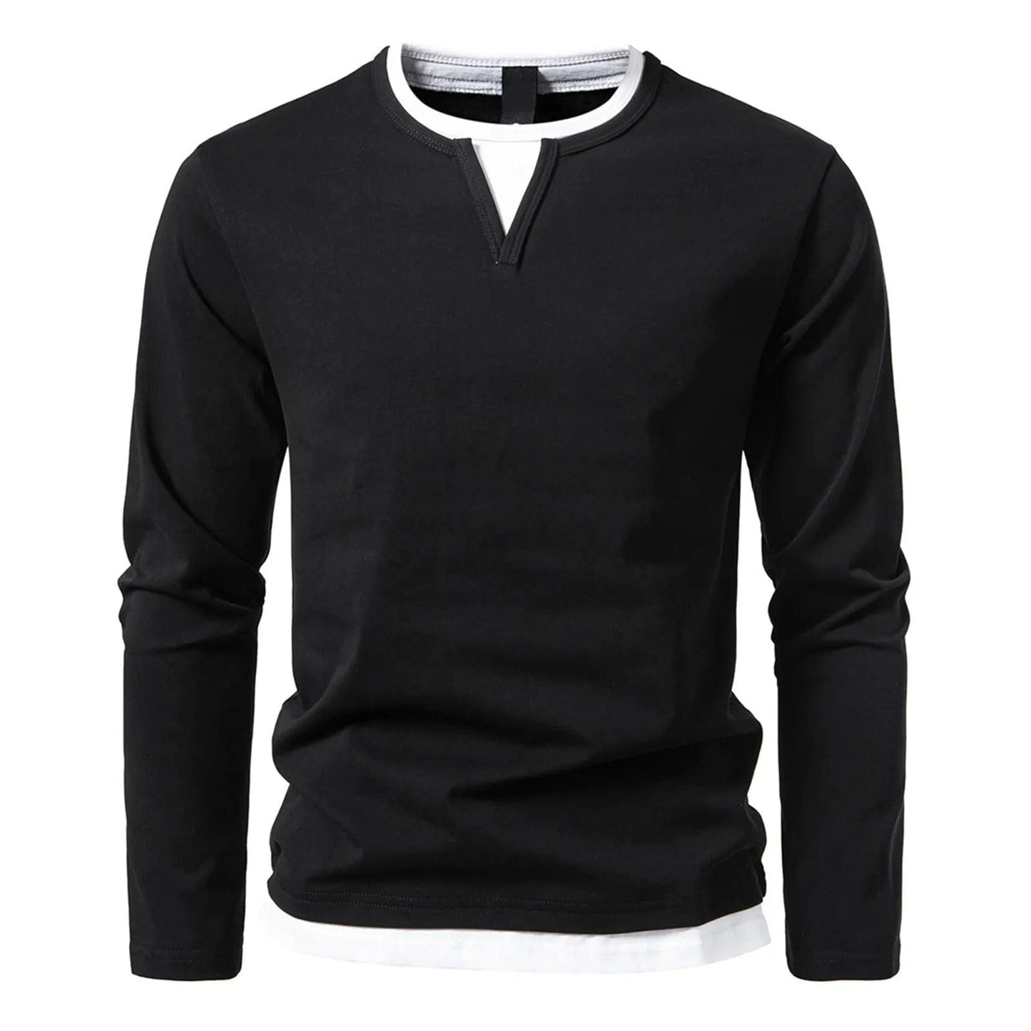 Mannen Longsleeve V-Hals Shirt Casual Kleding