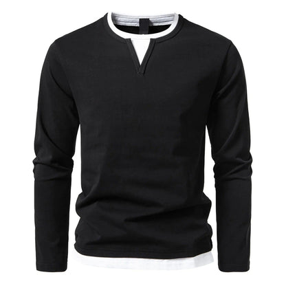 Mannen Longsleeve V-Hals Shirt Casual Kleding