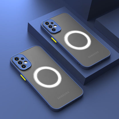 Magnetische Schokbestendige Smartphone Hoes - Transparant Beschermend Hoesje met Metalen Frame - Voor Samsung Galaxy Serie