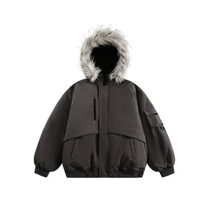 Dames Winterjas met Imitatiebontkraag Warm en Stijlvol