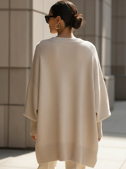 Dames Gebreide Poncho Trui Oversized Warm