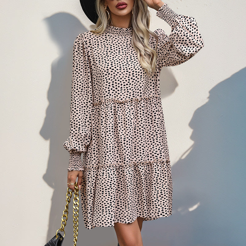 Dames Jurk Babydoll met Bloemenprint en Plooien