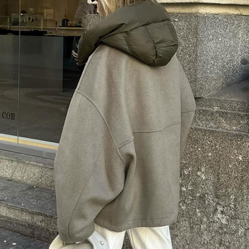 Dames Oversized Jas Capuchon Stoer en Stijlvol