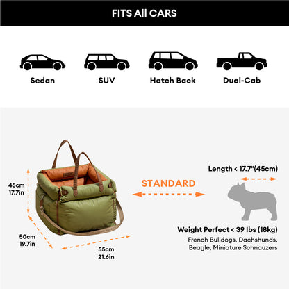 Auto Hondenmand Reistas Veilig & Comfortabel Zwart Grijs Oranje Beige Hondenmand Auto voor Kleine tot Middelgrote Honden