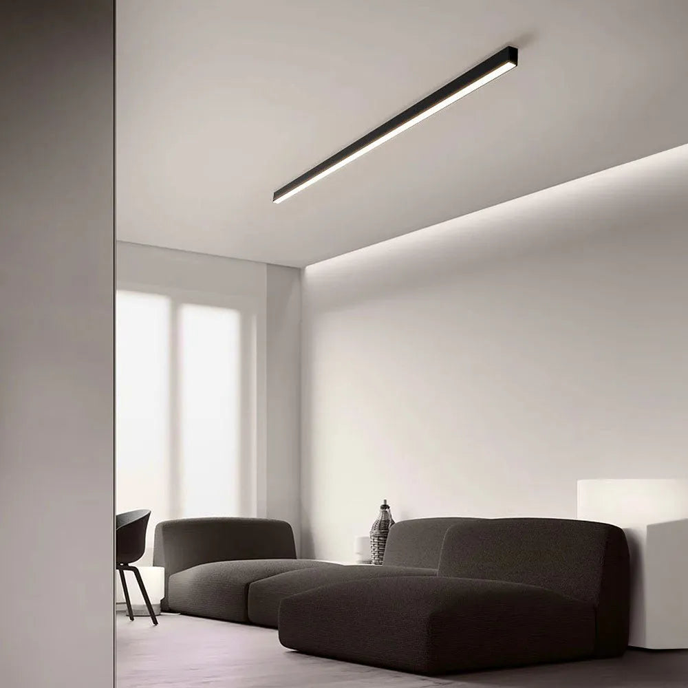 LED plafondlamp zwart langwerpig modern voor woonkamer hal slaapkamer minimalistische plafondverlichting binnen
