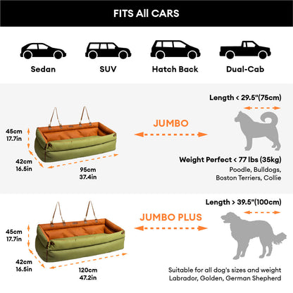 Auto Hondenmand Reistas Veilig & Comfortabel Zwart Grijs Oranje Beige Hondenmand Auto voor Kleine tot Middelgrote Honden