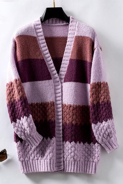 Gebreide Cardigan Warm Gestreept Gezellig