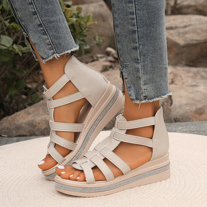 Dames Sandalen Hoge Hak Met Strass Steentjes
