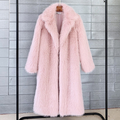 Dames Faux Fur Jas Stijlvol Warm Elegante Coat