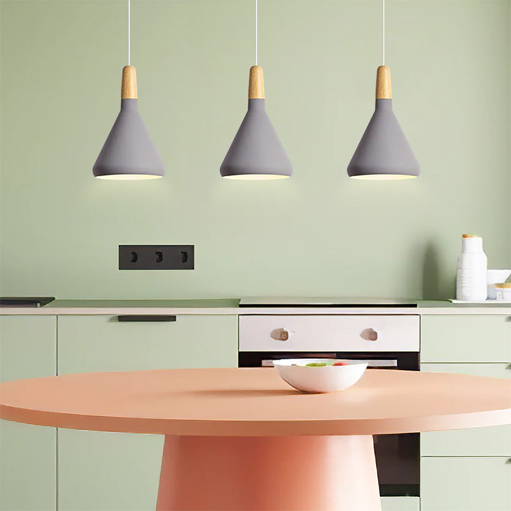 Hanglamp Scandinavisch Aluminium Hout Wit E27 Eettafel Woonkamer Minimalistisch Design Verlichting Keukeneiland