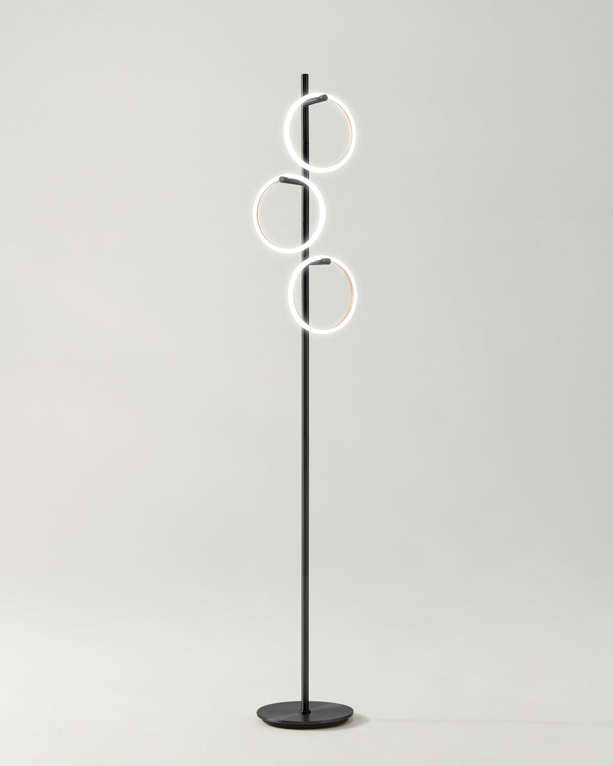 Vloerlamp Ring LED Dimbaar Goud Metaal 3 Lichtkringen Modern