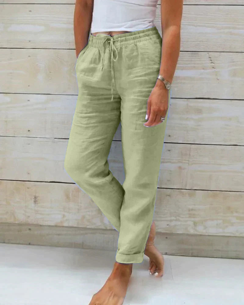 Dames Linnen Broek Comfortabel Zomerse Stijl - StudioMarella