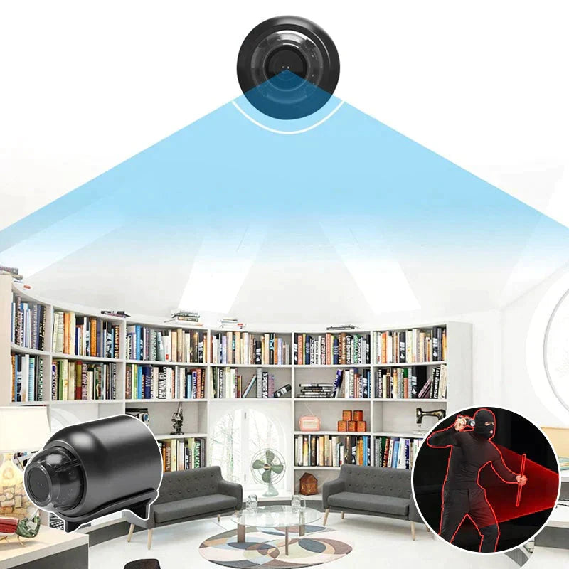 WiFi Beveiligingscamera met Nachtzicht en Bewegingsdetectie – Compacte Mini Bewakingscamera voor Thuis en Kantoor