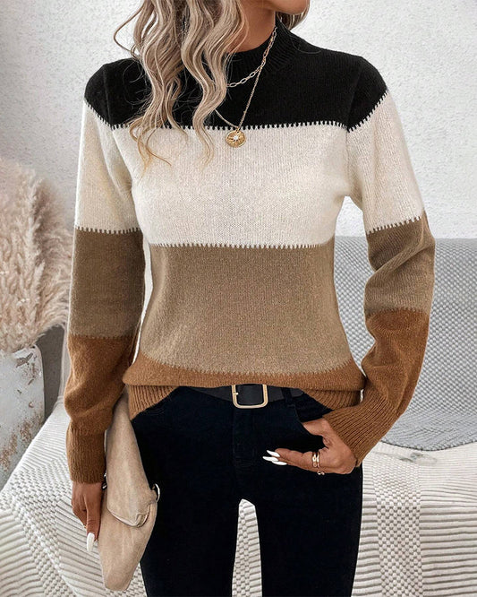 Dames Trui Colorblock Warm en Stijlvol - StudioMarella
