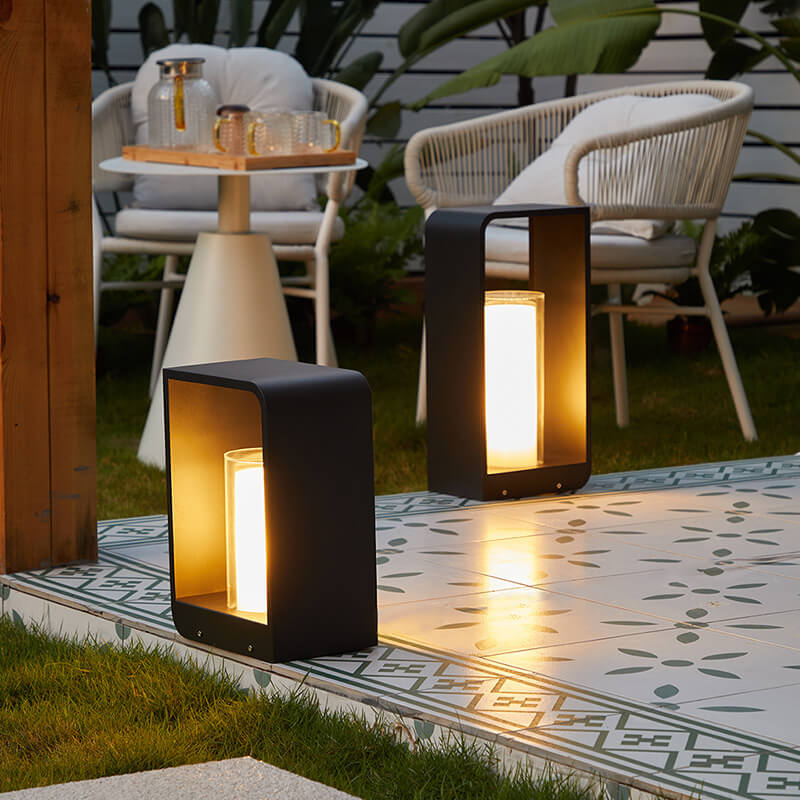 Led tuinlamp voor buiten – vierkante moderne buitenlamp met warm licht