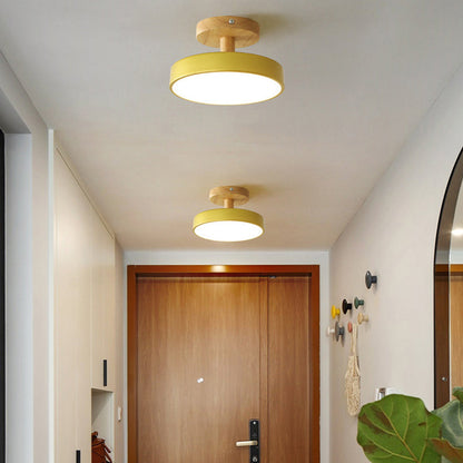 Pedol plafondlamp LED 12W hout groen plafondlamp slaapkamer hal Scandinavisch design moderne verlichting kleine ruimtes