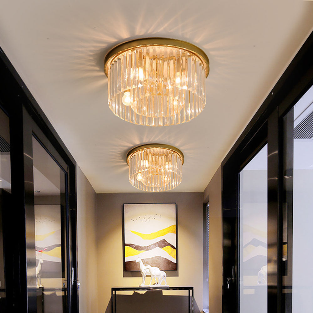 Plafondlamp kristal 40 cm goud 4x E14 woonkamer hal slaapkamer luxe plafondverlichting moderne kristallen lamp