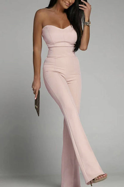 Jumpsuit Hoge Taille Zonder Banden Elegante Jurk