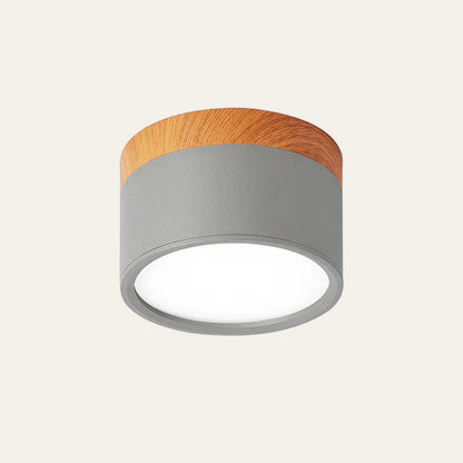 Cylinder kleine plafondlamp LED hout modern plafond hal woonkamer compact design