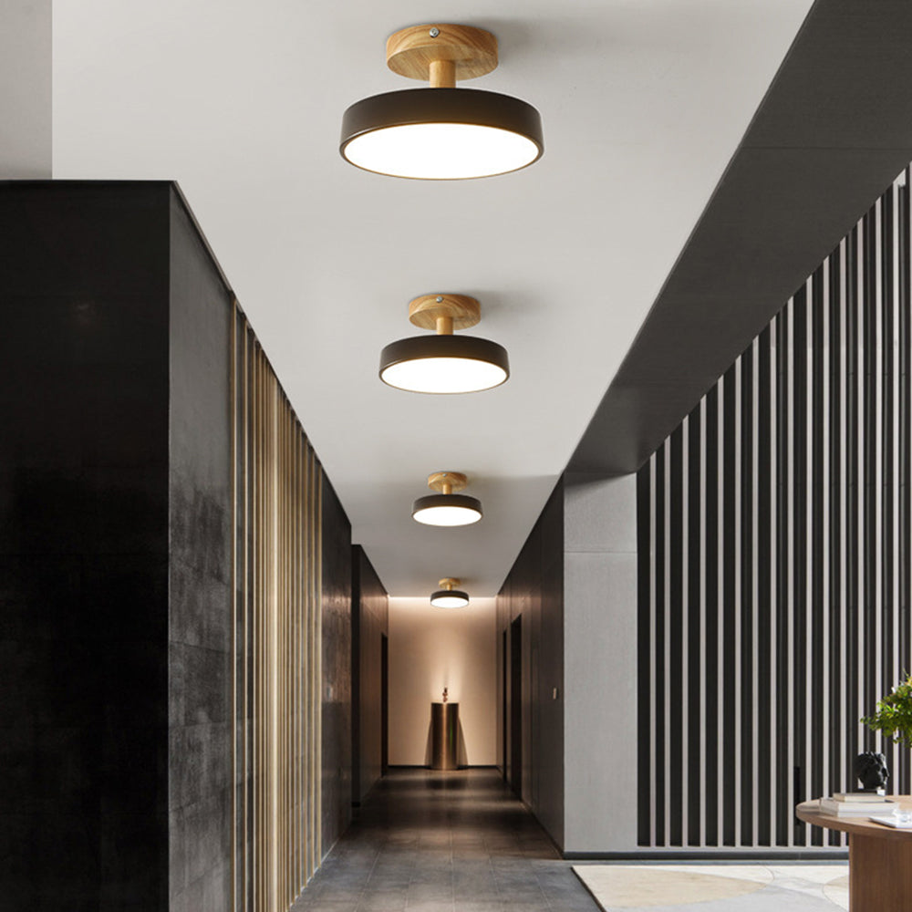 Pedol plafondlamp LED 12W hout groen plafondlamp slaapkamer hal Scandinavisch design moderne verlichting kleine ruimtes