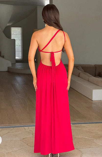 Eenvoudige Avondjurk Met Enkele Mouw Elegante Stijl