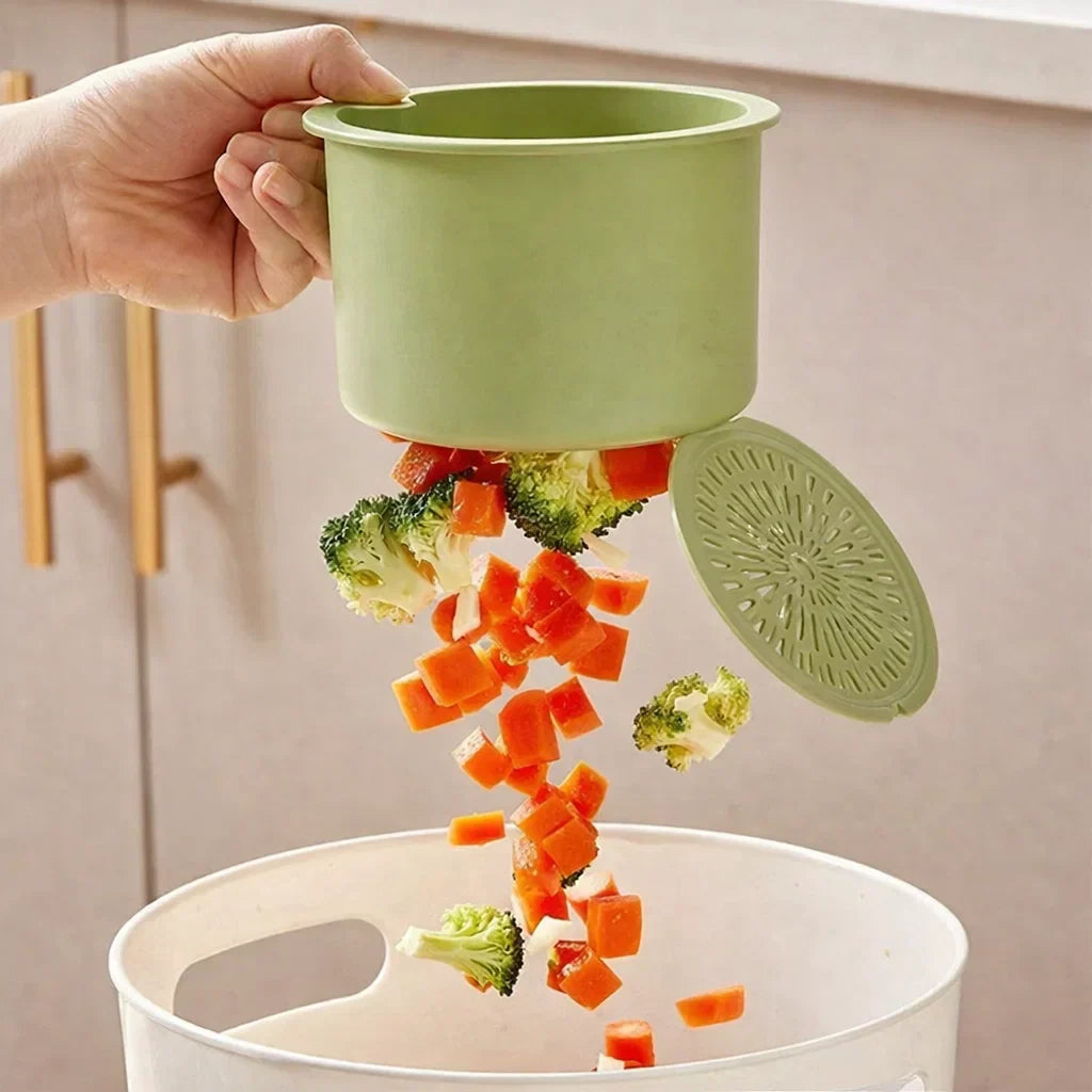Hangend Afdruipmandje Keuken 2-Delig Filter Klik-Systeem PP BPA-vrij 20x14x13cm Groente Fruit Afgieten Aanrecht Gootsteen Filtermand Kraanrek
