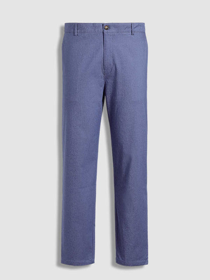 Donkerblauwe Chino Broek Mannen Slim Fit Modieus