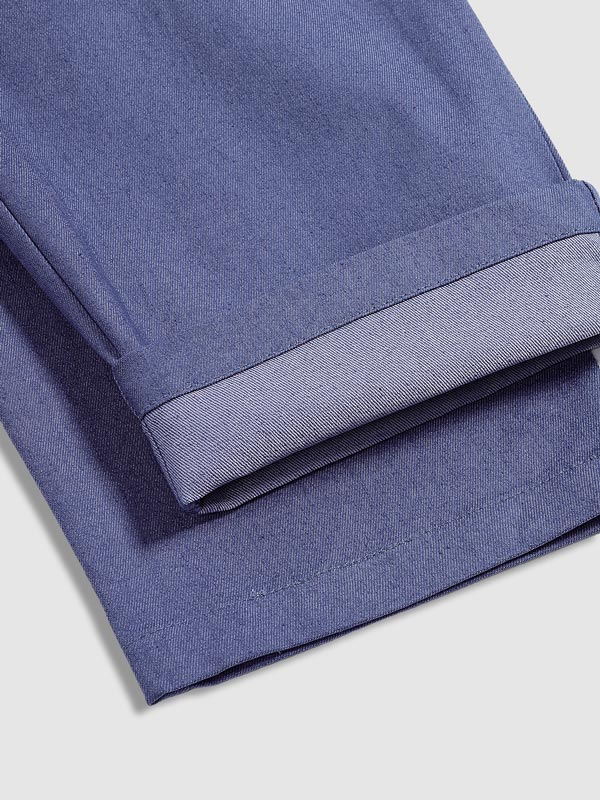 Donkerblauwe Chino Broek Mannen Slim Fit Modieus