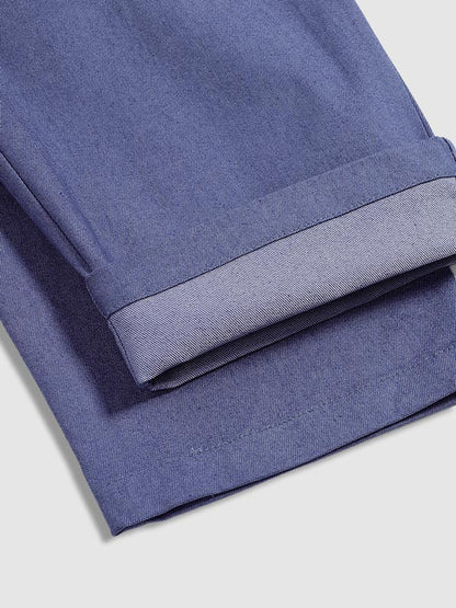 Donkerblauwe Chino Broek Mannen Slim Fit Modieus