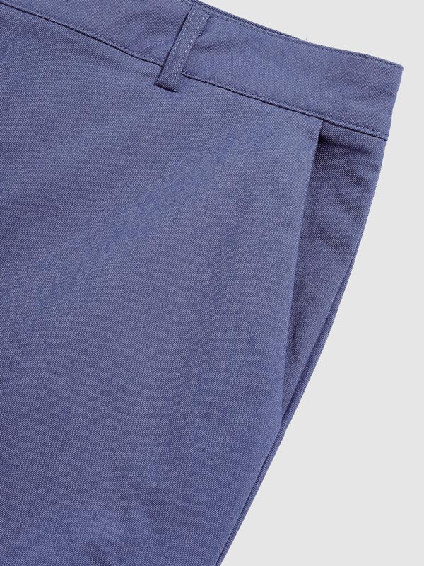 Donkerblauwe Chino Broek Mannen Slim Fit Modieus