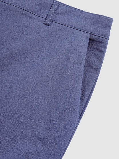 Donkerblauwe Chino Broek Mannen Slim Fit Modieus