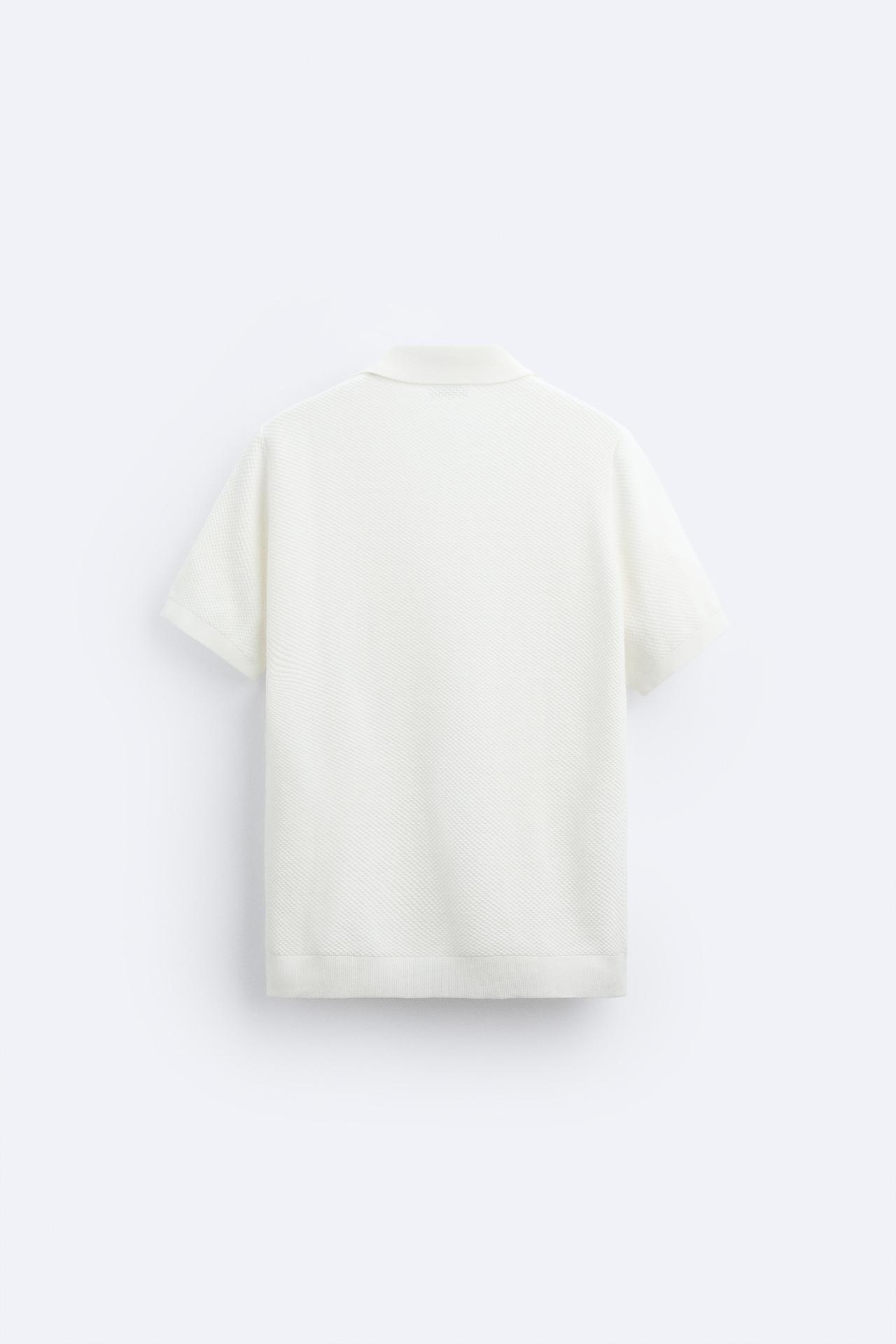Wit Gebreid Poloshirt Klassiek Design
