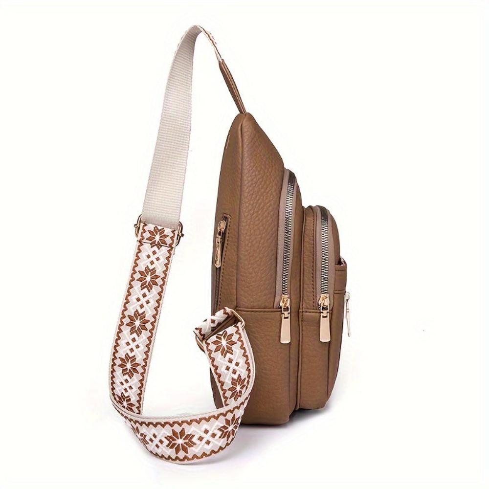 Vintage Crossbody Schoudertas Leer met Vakken voor Vrije Tijd Sport Retro Dagelijks Gebruik Dames Handtas