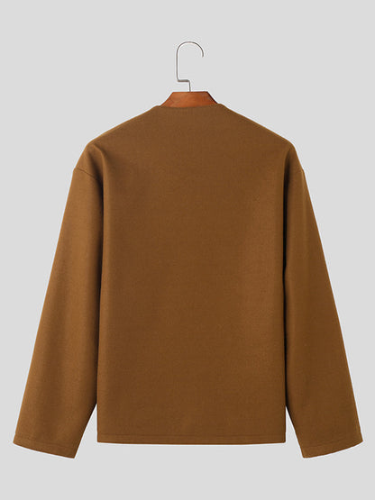 Tweed Jas Casual Mannen Blazer Met Knopen