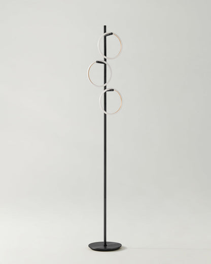 Vloerlamp Ring LED Dimbaar Goud Metaal 3 Lichtkringen Modern