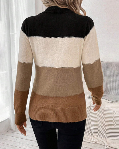 Dames Trui Colorblock Warm en Stijlvol