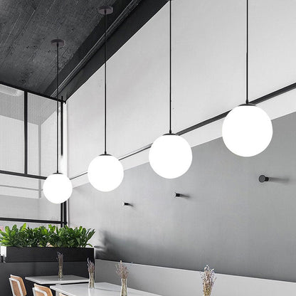 Hanglamp Glas Bol E27 Wit Eettafel Keuken Woonkamer Moderne Verlichting Ronde Hanglamp Minimalistisch Interieur
