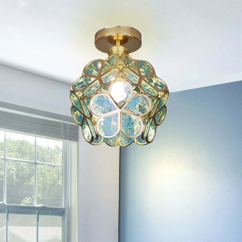 Floyem Flower Plafondlamp 20cm Acryl Goud Gang Slaapkamer Bloemdesign Verlichting Compacte Plafondlamp Hal Lamp
