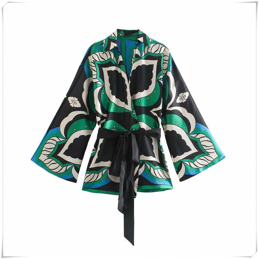 Elegante Kimono Zomerjurk Licht Geweven Stof - StudioMarella